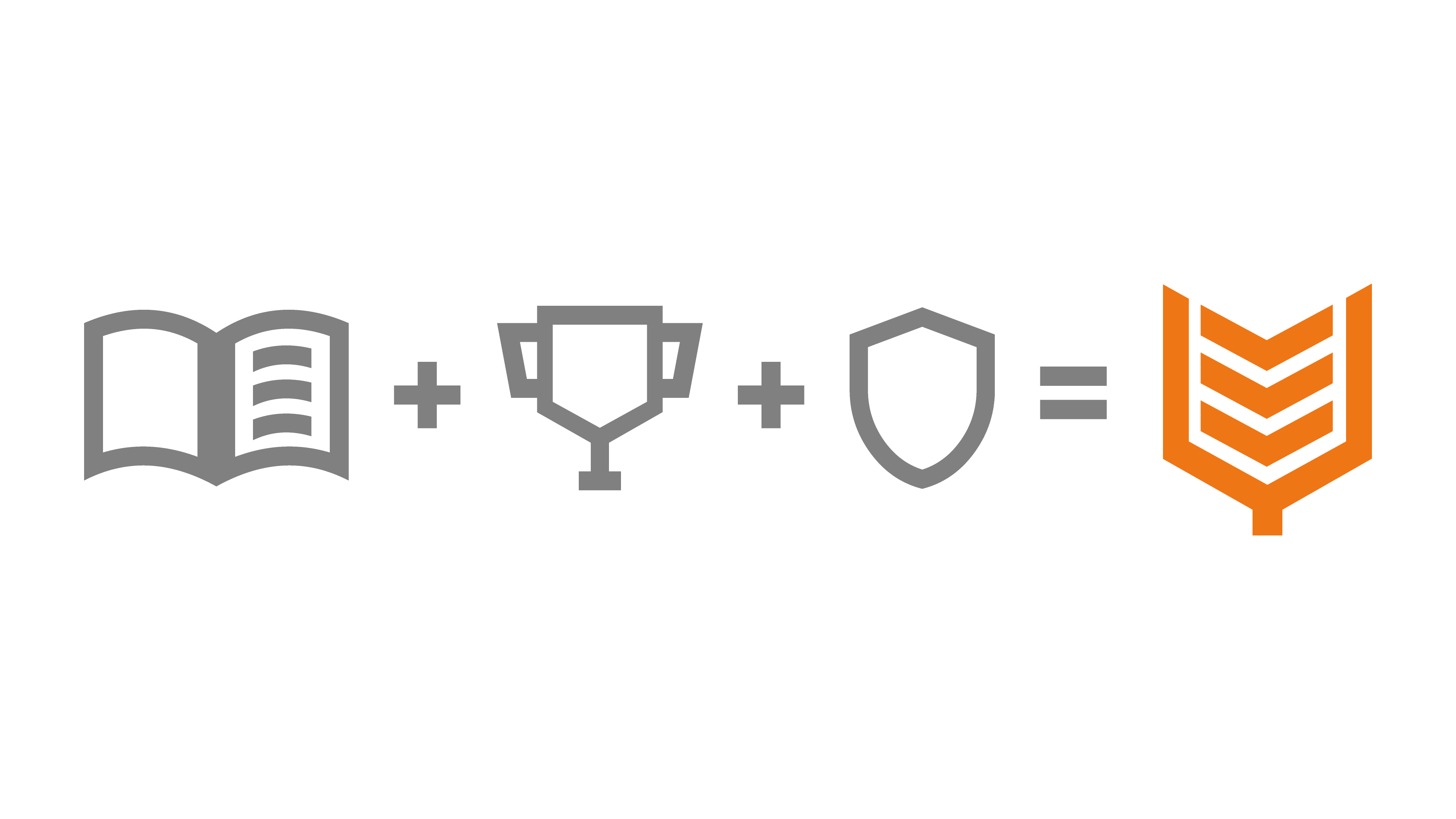 Logotipo de Aula Veritas: Diseño que combina libro, trofeo y escudo, simbolizando conocimiento, victoria y disciplina.