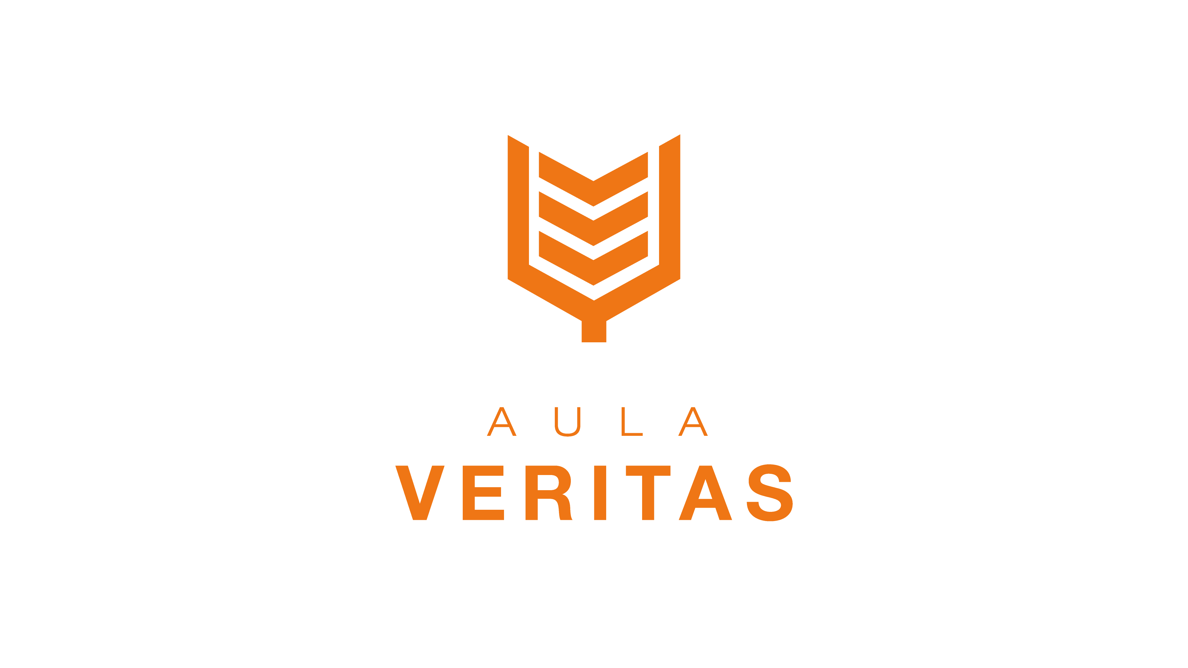 Logotipo de Aula Veritas fusionando libro, trofeo y escudo