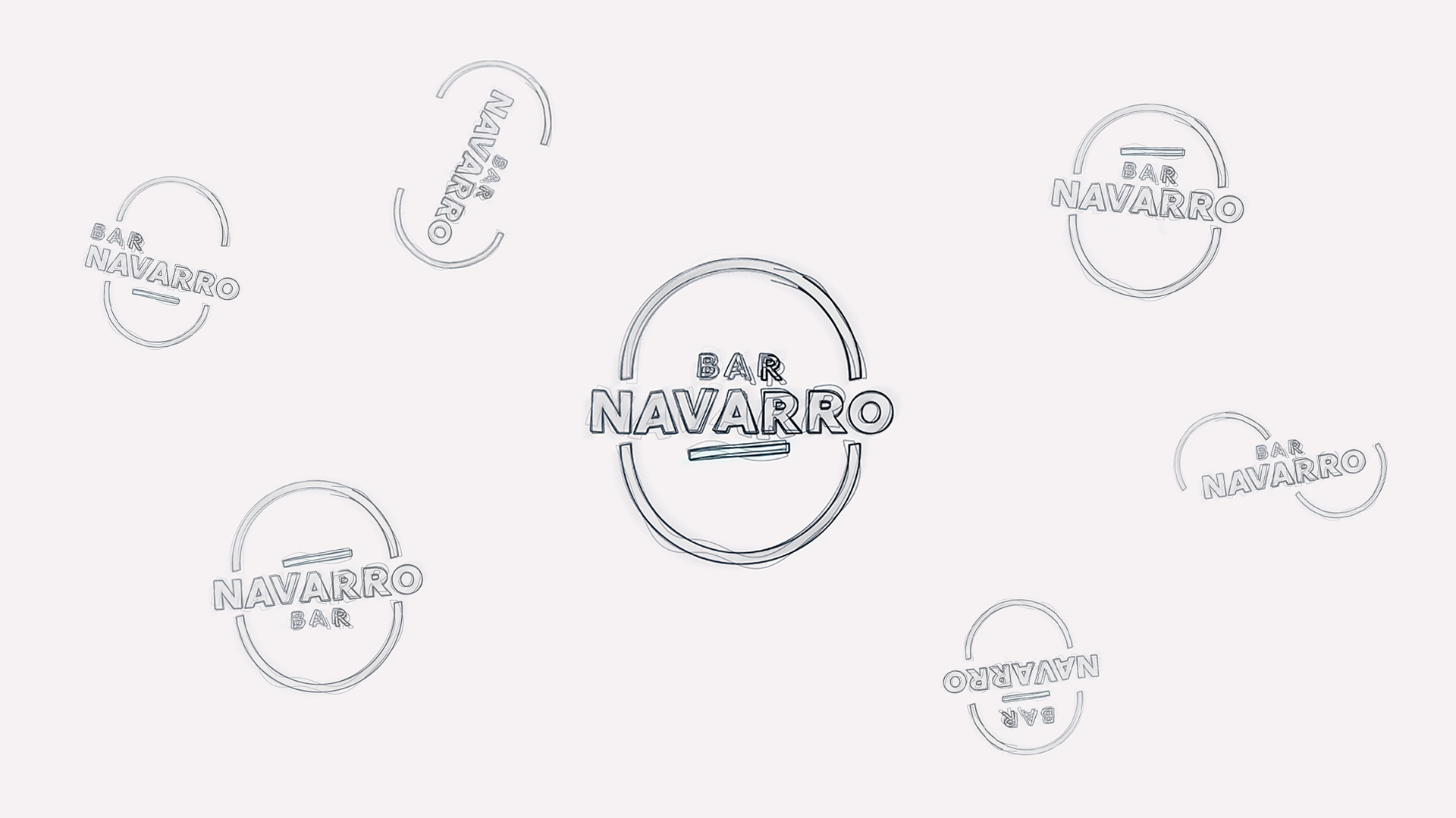 Construcciones evolutivas del logo del Bar Navarro