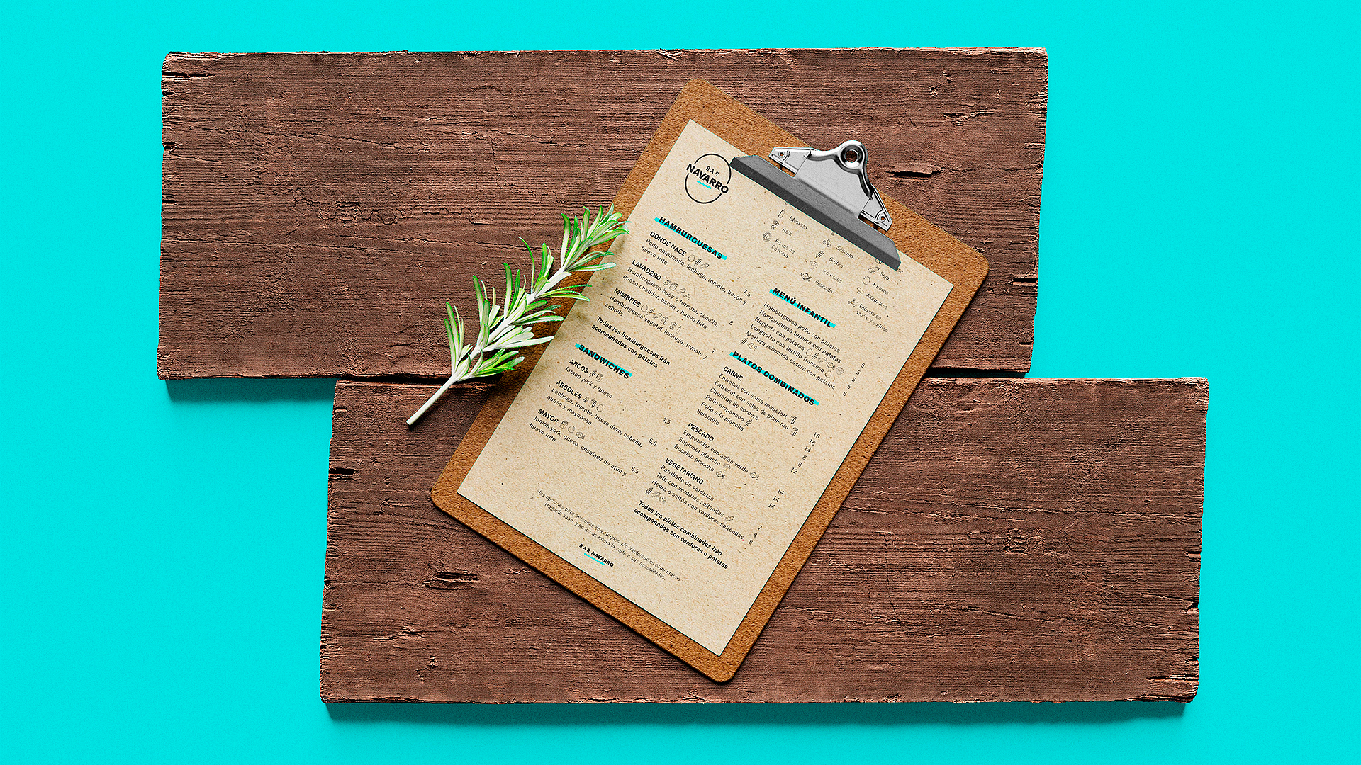 Fotografía de la carta, que facilita la elección de cada plato y refleja la esencia del bar.