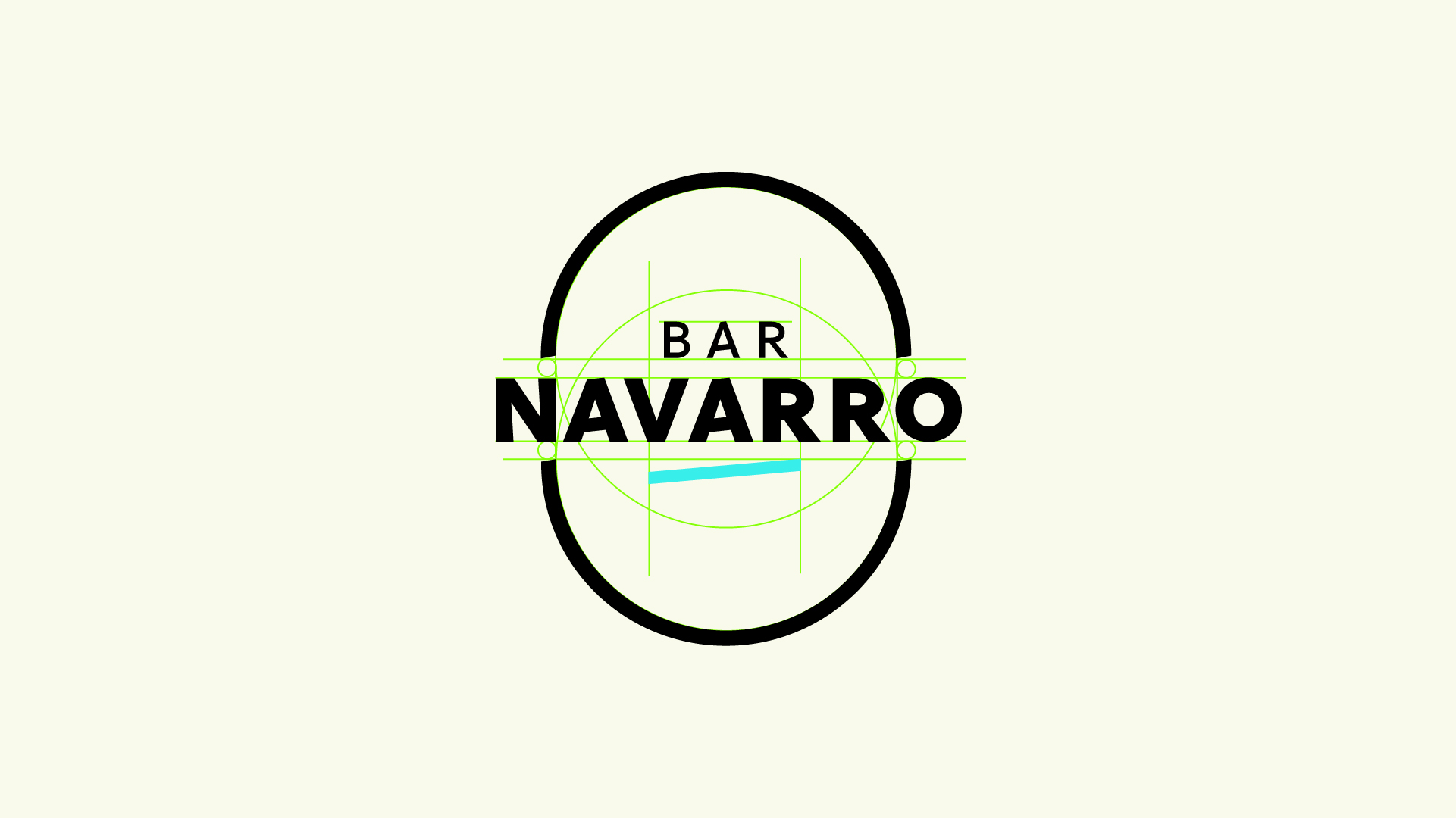 Equilibrío y construcción del ícono circular de Bar Navarro, representando la esencia acogedora y familiar del bar