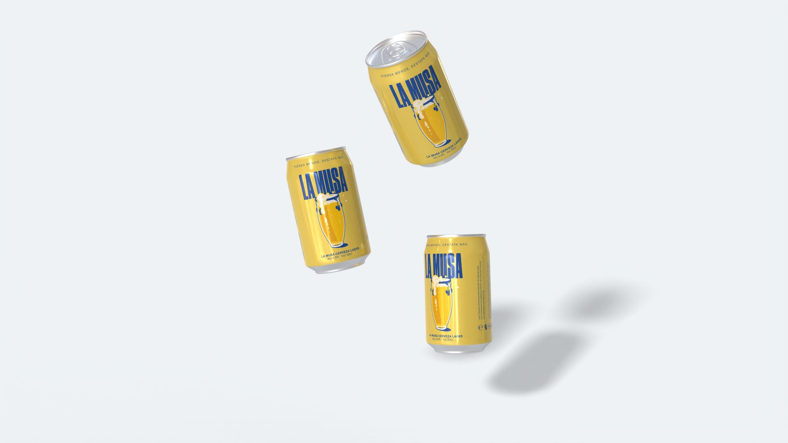 Botella de cerveza con diseño de timbal para La Musa